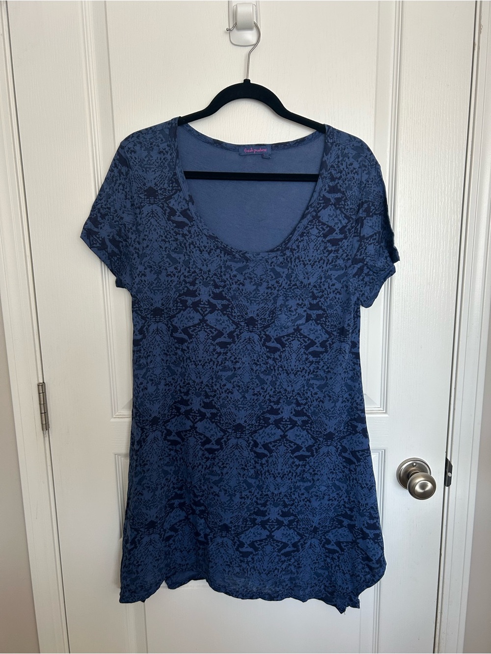 fresh produce Blue Patterned Scoop Neck Tunic